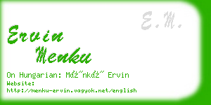 ervin menku business card